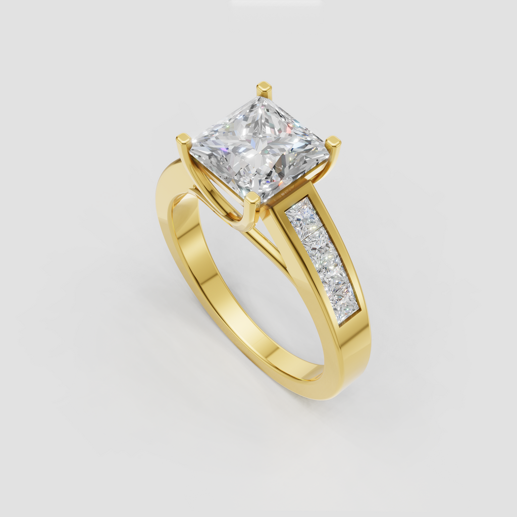 Princess diamond engagement ring in elegant prong solitaire setting
