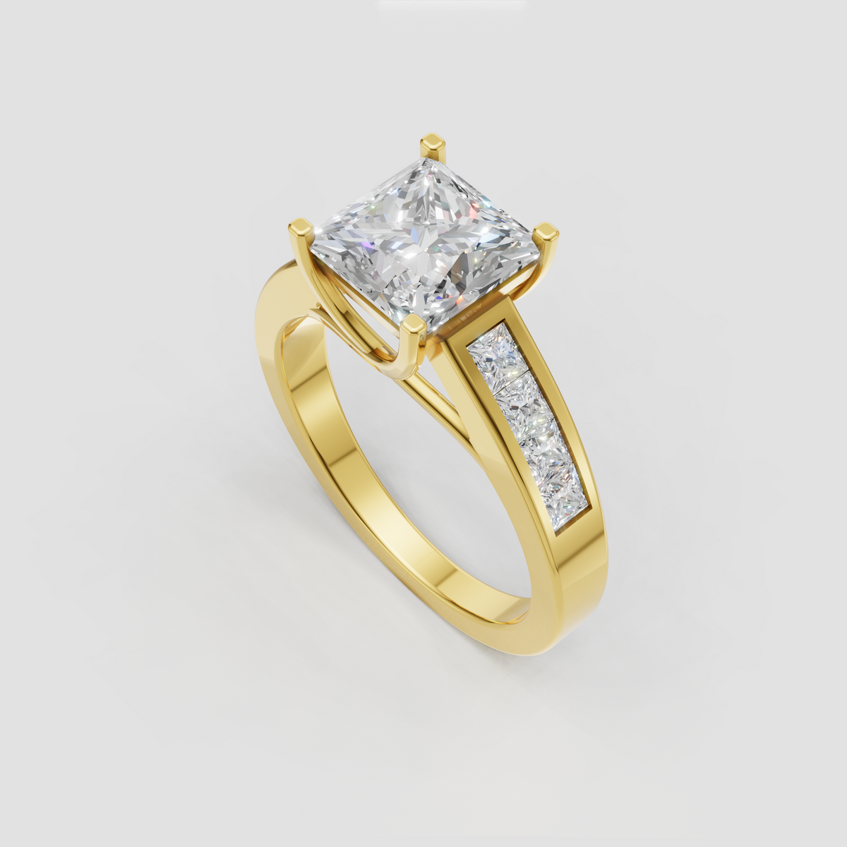 Princess diamond engagement ring in elegant prong solitaire setting