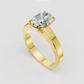 Oval cut diamond solitaire ring with four prongs