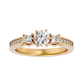Round Lab & Moissanite Grown Diamond Three Stone Engagement Ring