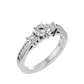 Round Lab & Moissanite Grown Diamond Three Stone Engagement Ring