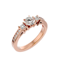 Round Lab & Moissanite Grown Diamond Three Stone Engagement Ring