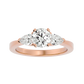 Three Stone Lab / Moissanite Diamond With Pear Side Stones Ring