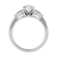 Three Stone Lab / Moissanite Diamond With Pear Side Stones Ring