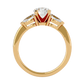 Three Stone Lab / Moissanite Diamond With Pear Side Stones Ring