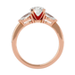 Three Stone Lab / Moissanite Diamond With Pear Side Stones Ring