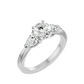 Three Stone Lab / Moissanite Diamond With Pear Side Stones Ring