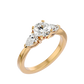 Three Stone Lab / Moissanite Diamond With Pear Side Stones Ring