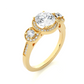Round Lab Grown & Moissanite Diamond Three Stone Ring