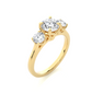 Round Diamond Three Stone Engagement Ring