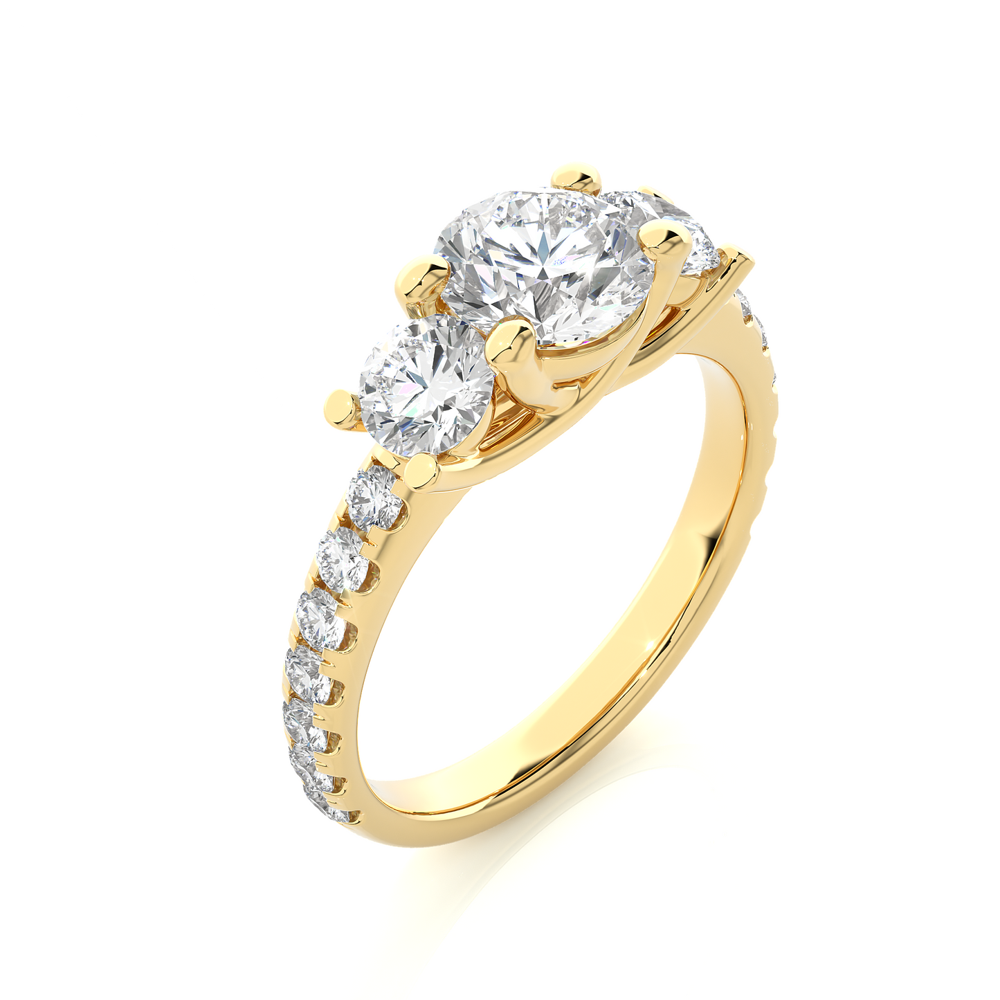 Round Lab Moissanite Diamond Engagement Ring