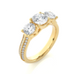 Round Three Stone Lab Grown / Moissanite Diamond Ring