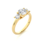 Classic Basket Set Diamond Three Stone Engagement Ring