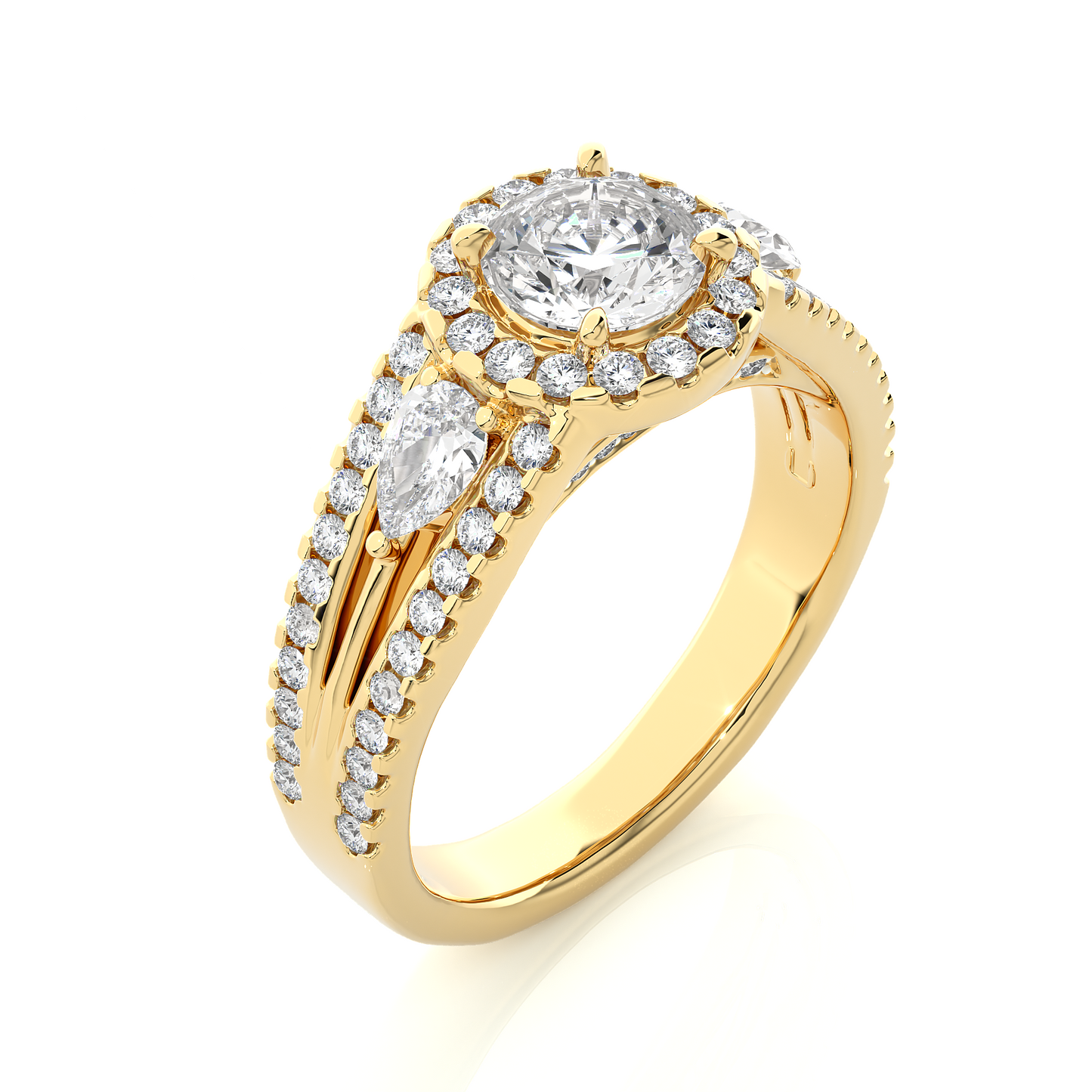 Vintage Halo Lab / Moissanite Diamond Engagement Ring