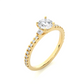 Three Stone Lab Grown Diamond Pavé Engagement Ring