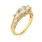 Three Stone Diamond Hidden Halo Engagement Ring