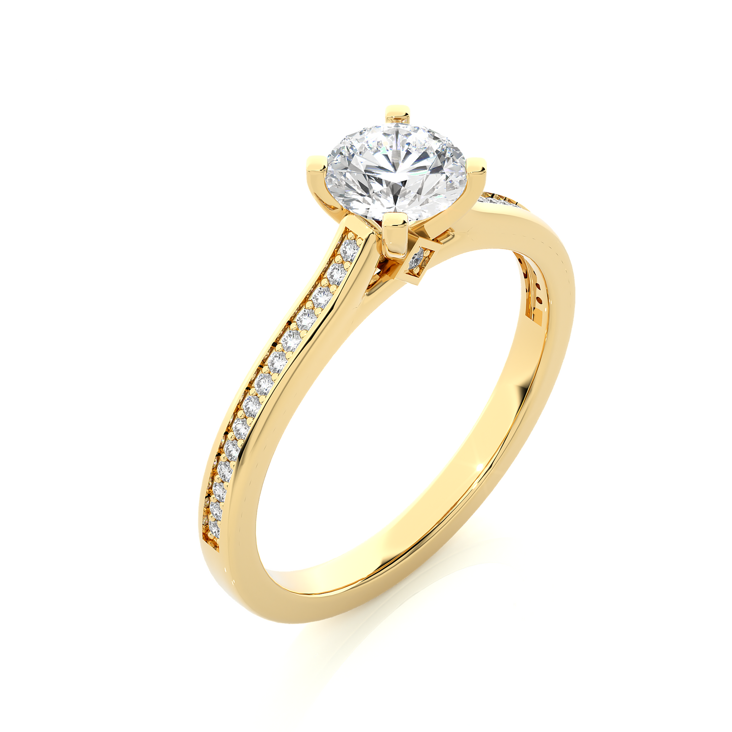 Round Lab Grown & Moissanite Diamond Engagement Ring