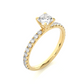 Princess Cut Lab & Moissanite Diamond Pavé Engagement Ring