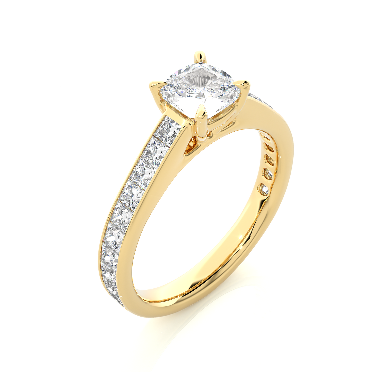 Cushion Cut Moissanite Diamond Luxury Engagement Ring