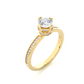 Elegant Vermeil Moissanite Lab Diamond Solitaire Ring