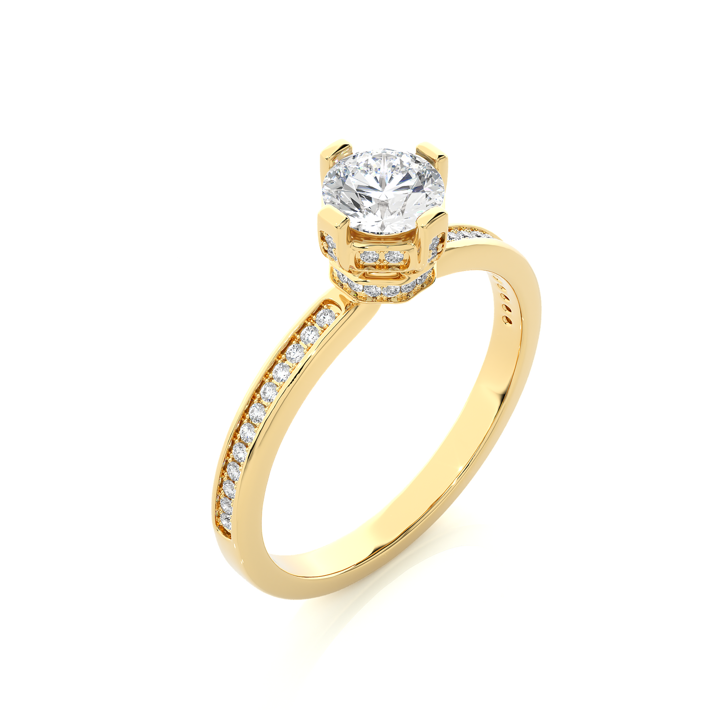 Elegant Vermeil Moissanite Lab Diamond Solitaire Ring