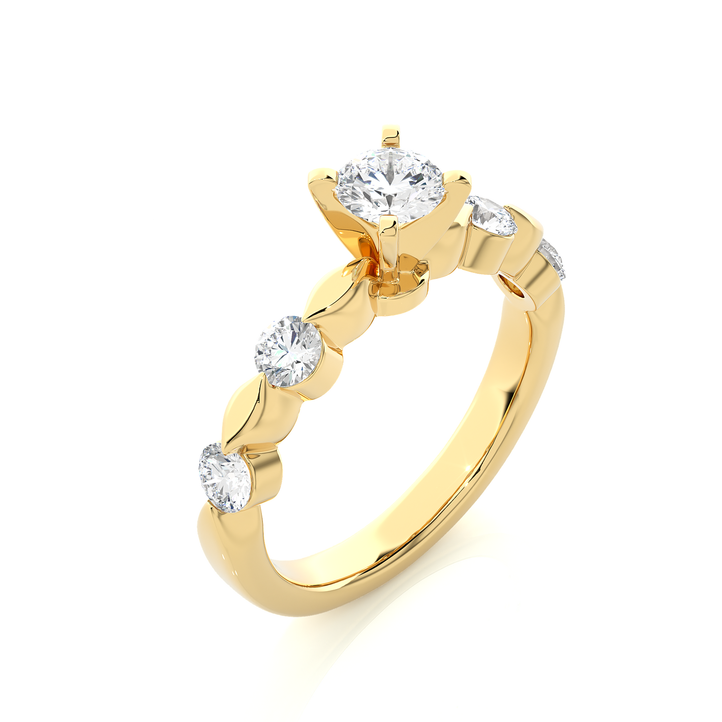 Vermeil Moissanite Lab Diamond Engagement Ring