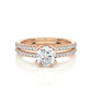 Twin Band Pavé Moissanite Lab Diamond Vermeil Ring
