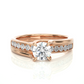 Round Solitaire Split Shank Moissanite Lab Diamond Vermeil Ring