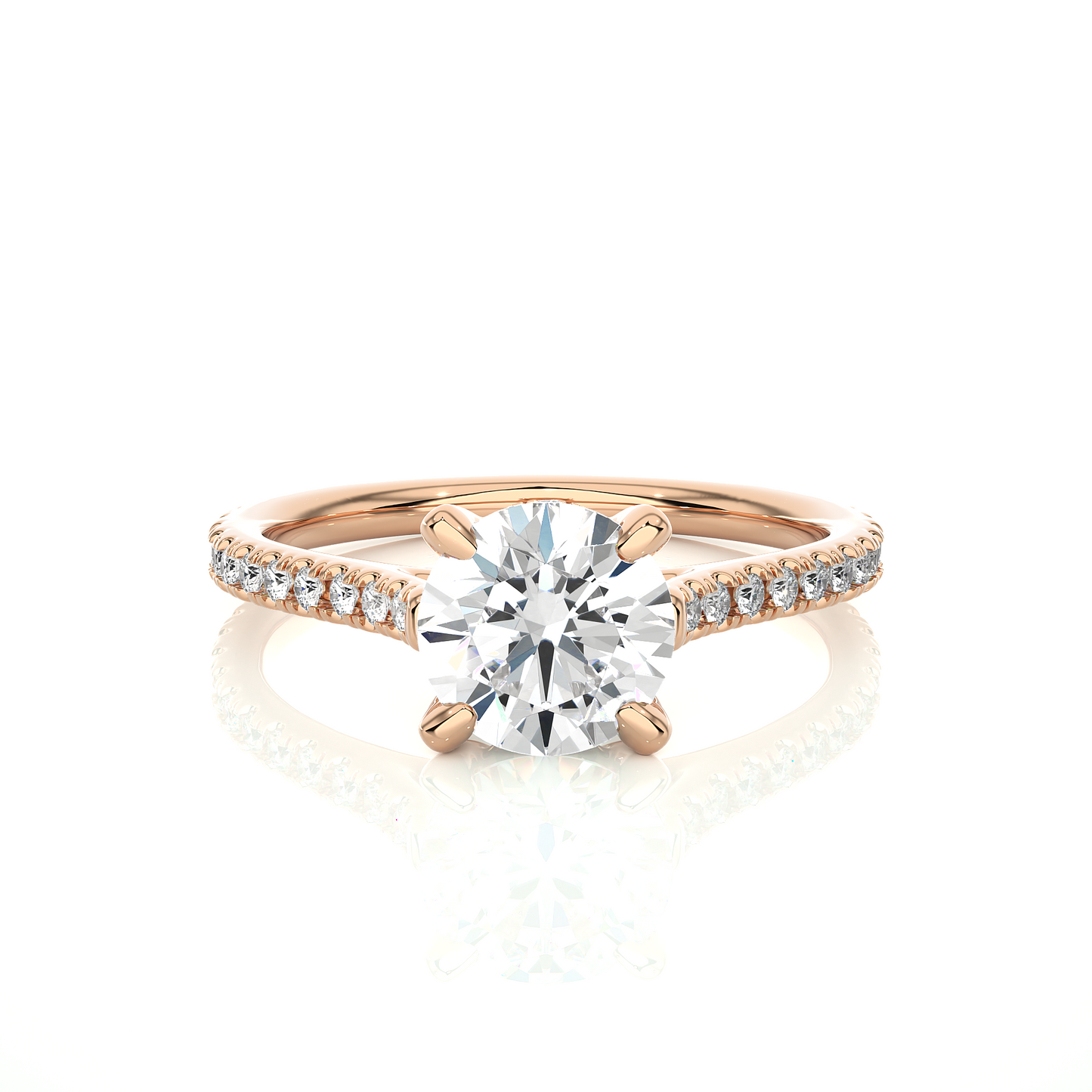 Luxury Solitaire Moissanite Lab Diamond Vermeil Ring