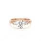Three Stone Moissanite Lab Diamond Vermeil Ring