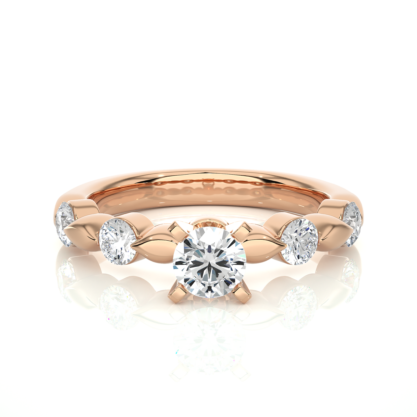 Vermeil Moissanite Lab Diamond Engagement Ring