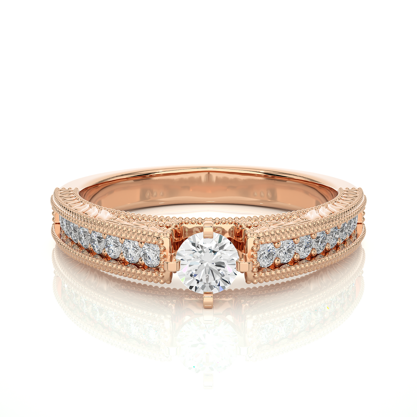 Round Cut Lab / Moissanite Diamond Engagement Ring