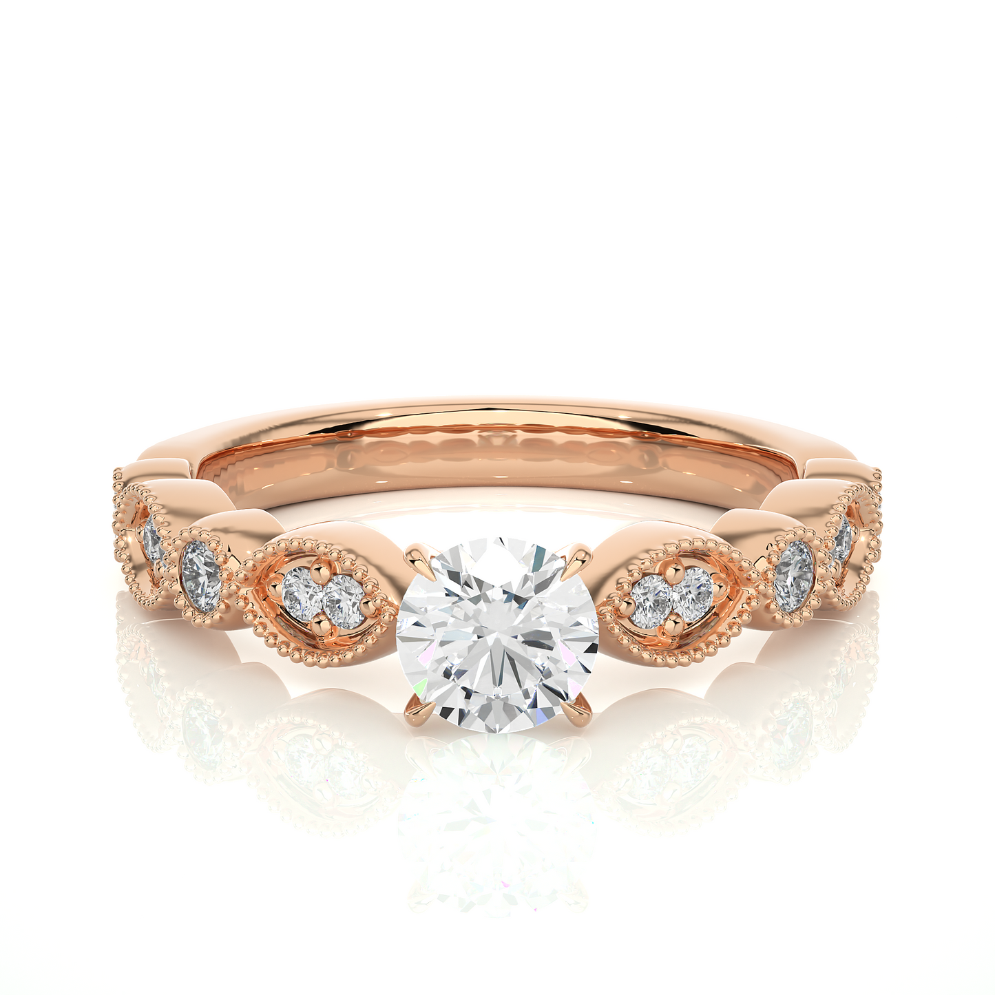 Royal Spark Halo Vermeil Engagement Statement Ring