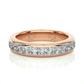 Princess Cut Lab Moissanite Diamond Vermeil Wedding Band Ring