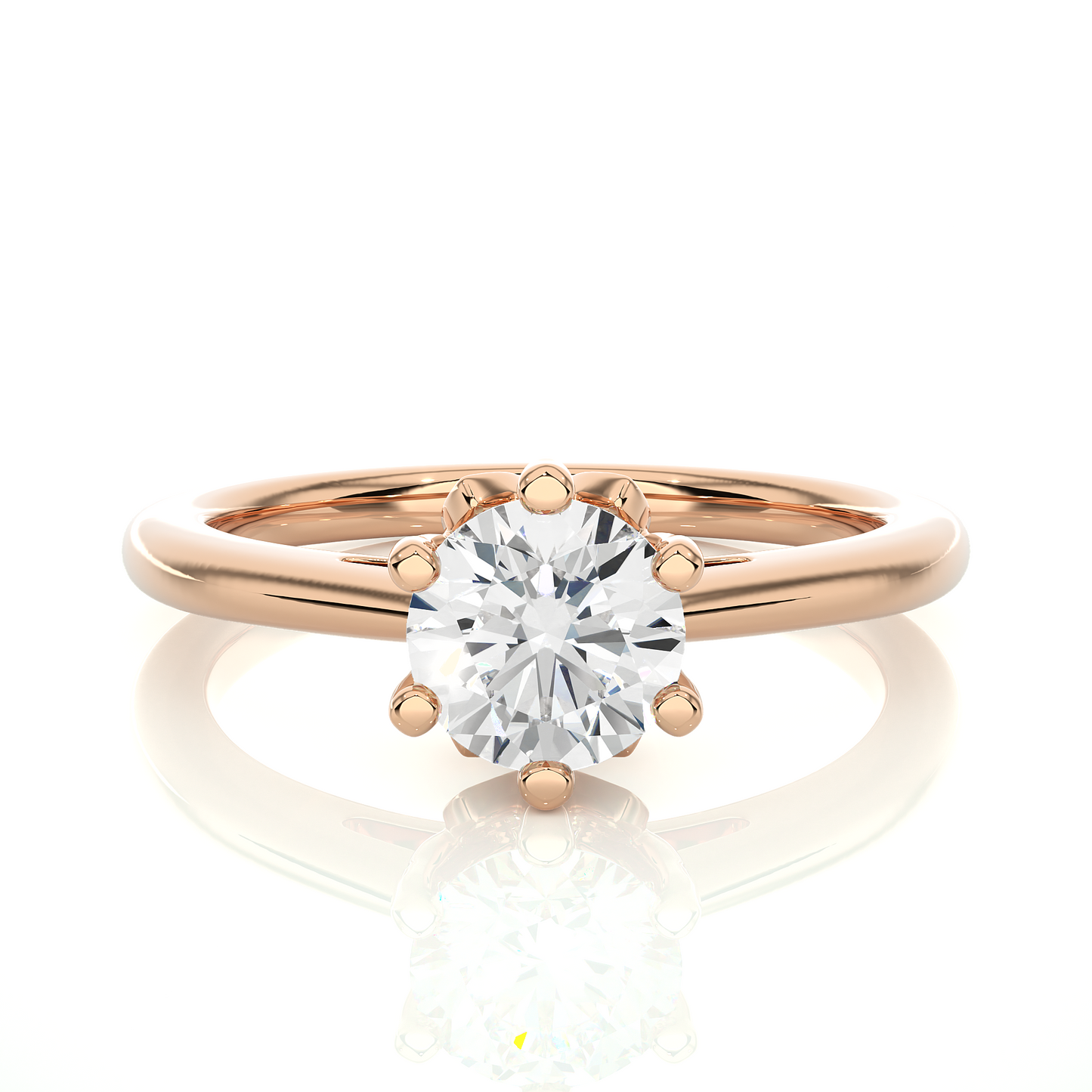 Elegant Round Cut Moissanite Lab Diamond Engagement Ring