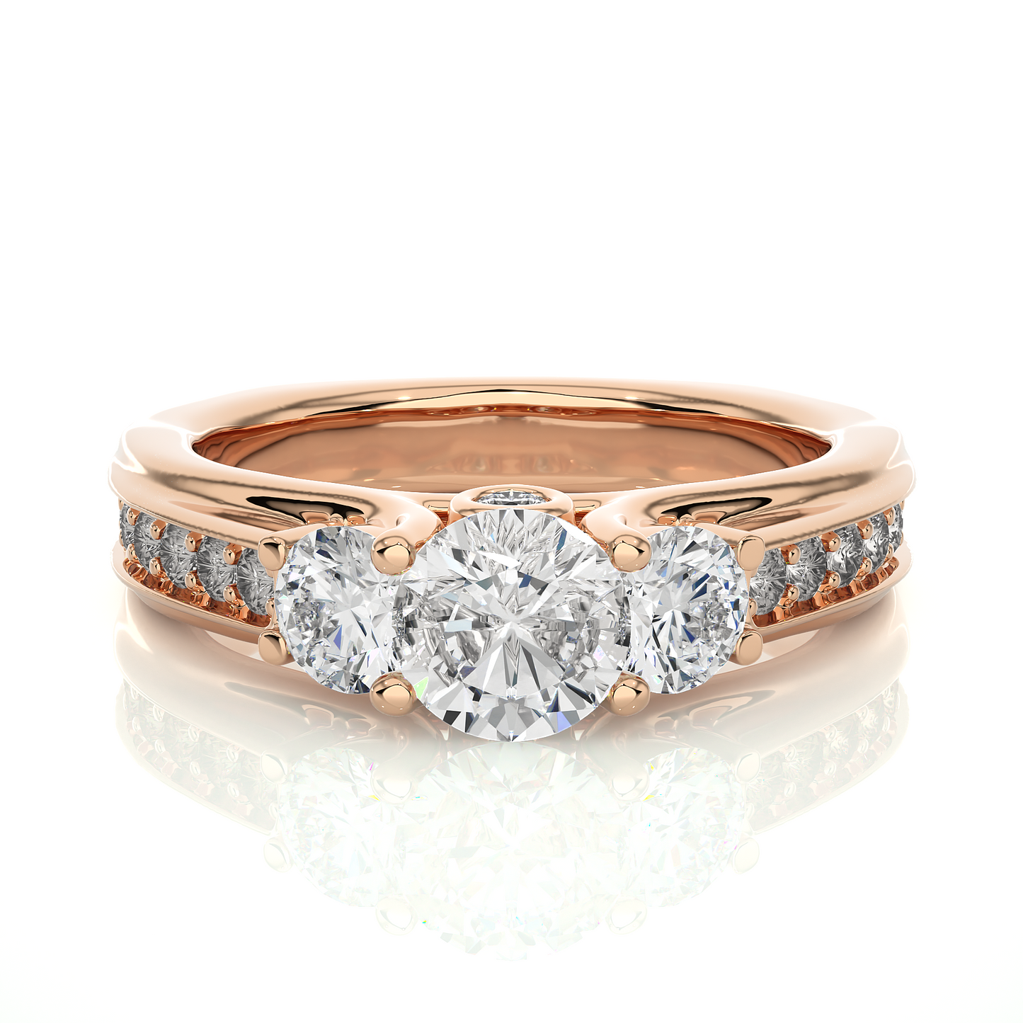 Three Stone Lab Grown Diamond Engagement Ring