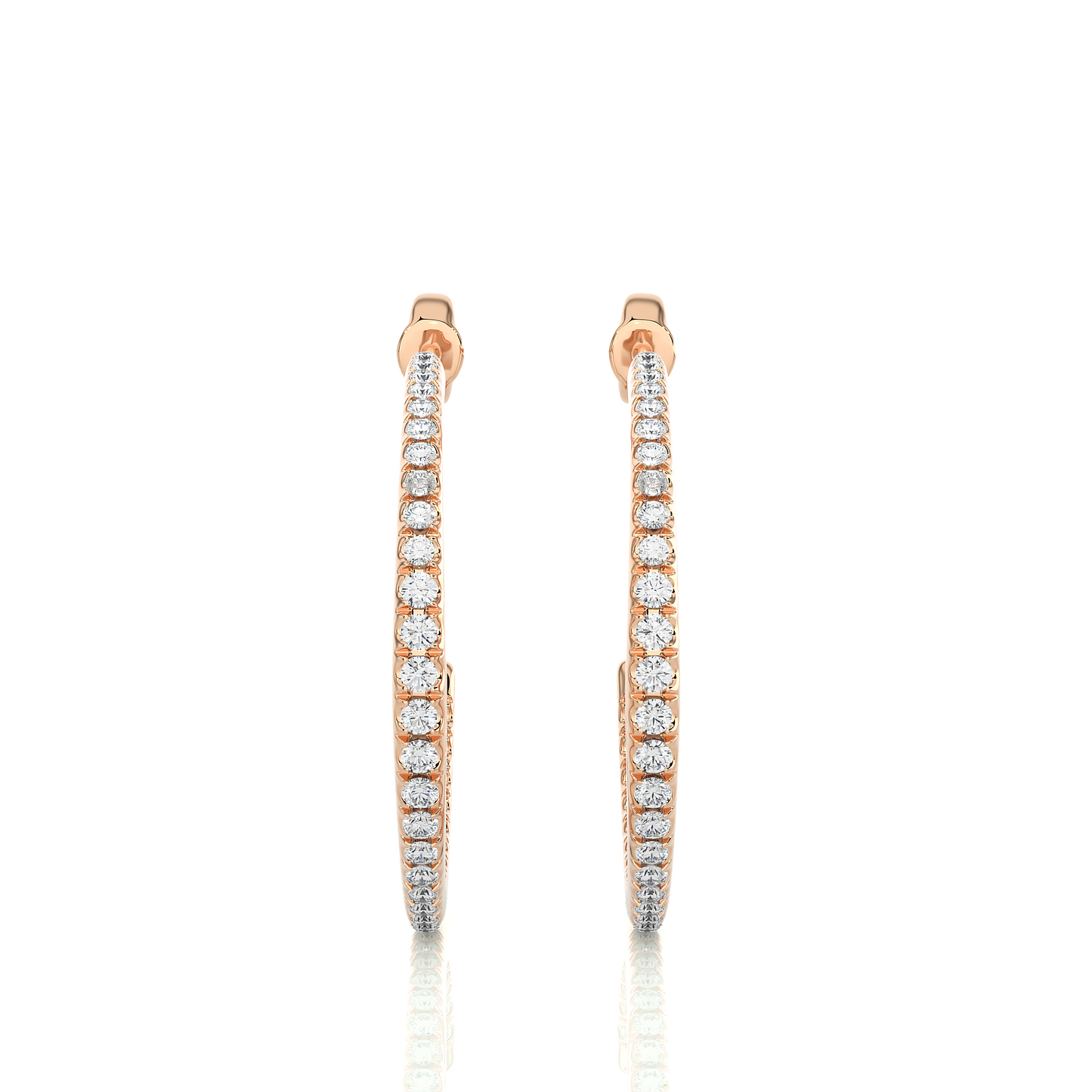 Round Lab Diamond Luxe Hoop Earrings