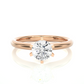 Round Solitaire Vermeil Moissanite Lab Diamond Engagement Ring