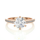 Round Cut Moissanite / Lab Diamond Vermeil Engagement Ring