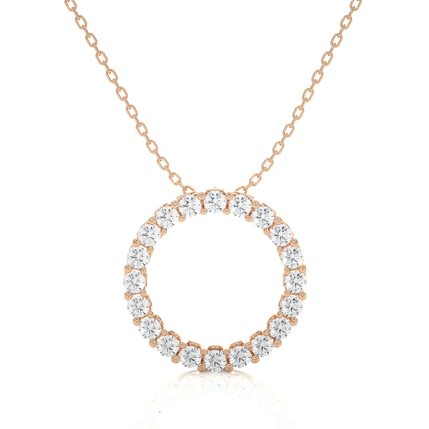 Minimal Circle Lab Diamond Pendant Necklace