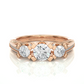 Three Stone Diamond Hidden Halo Engagement Ring