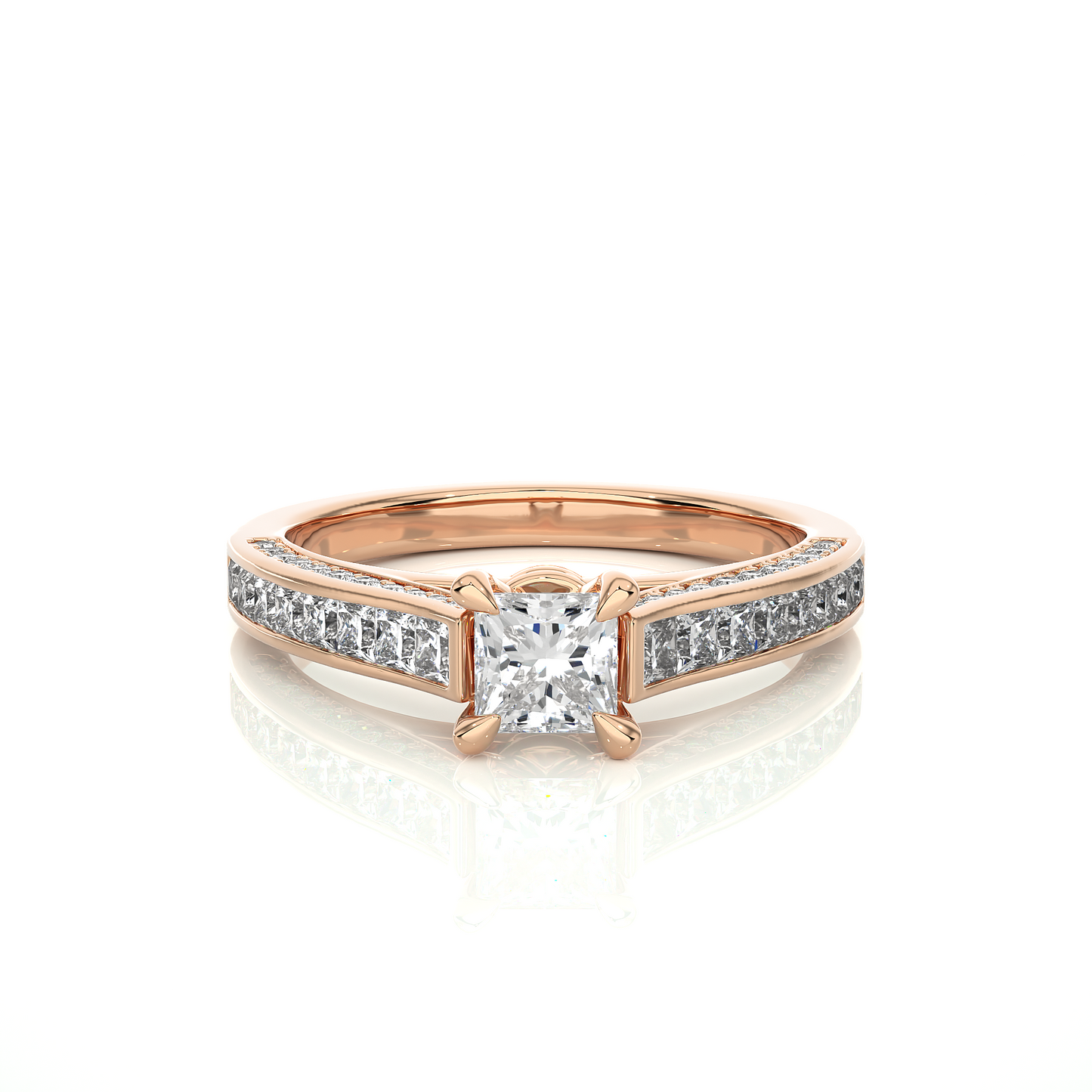 Princess Cut Lab / Moissanite Diamond Engagement Ring
