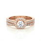 Vermeil Round Moissanite Diamond Halo Engagement Ring