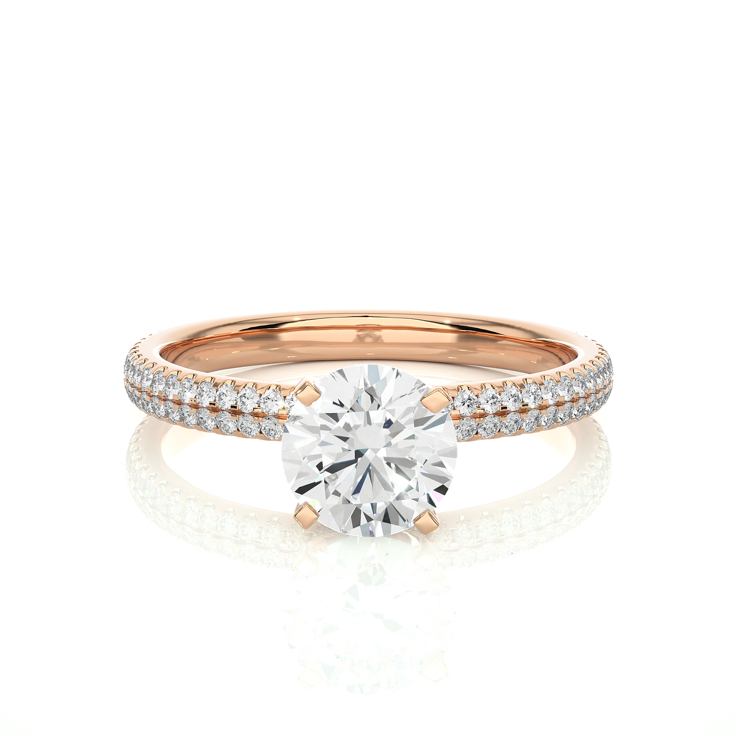 Pure Elegance Round Stone Moissanite Vermeil Engagement Ring