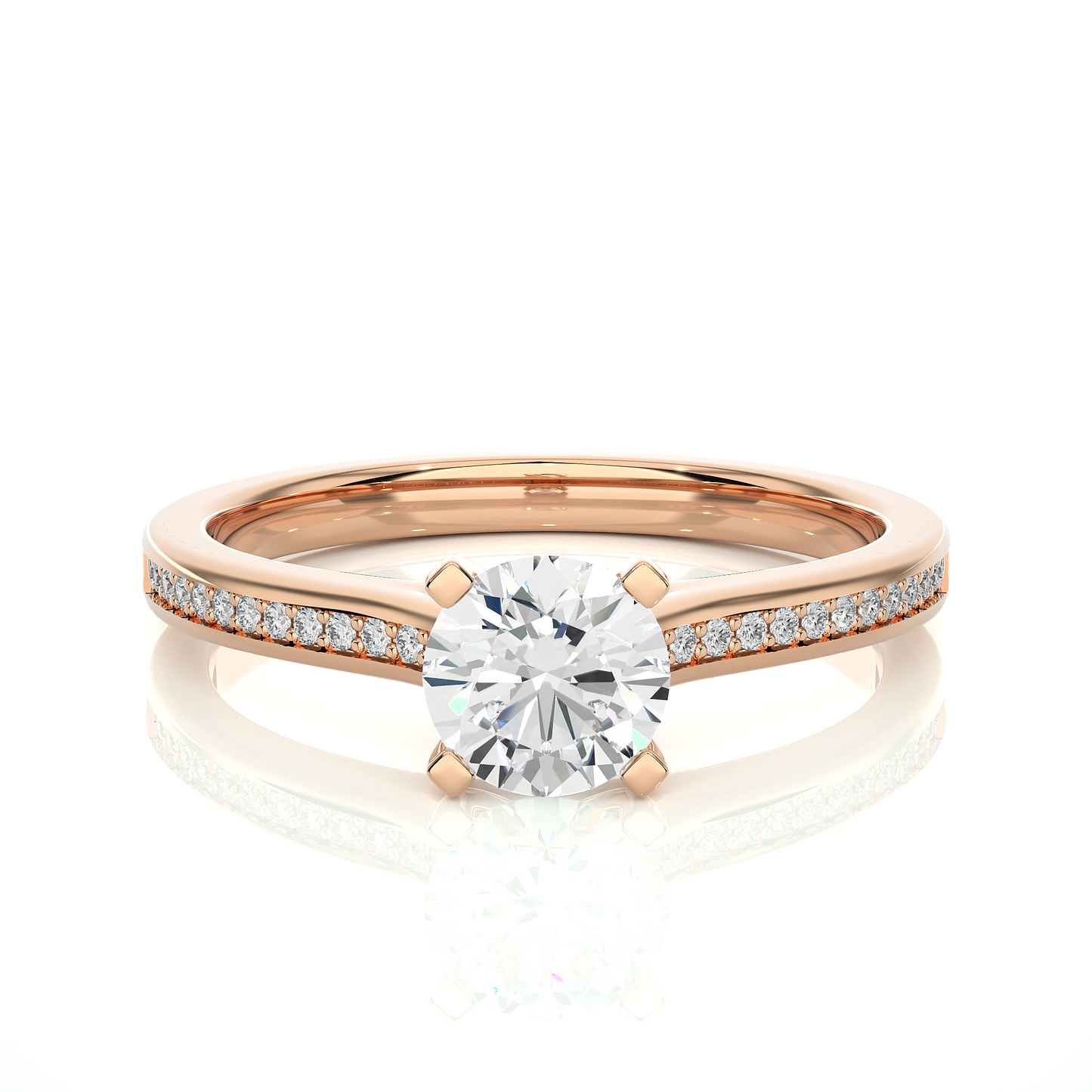 Round Lab Grown & Moissanite Diamond Engagement Ring