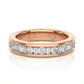 Baguette Round Diamond Moissanite Vermeil Wedding Band Ring