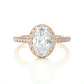 Oval Halo Diamond Moissanite Vermeil Engagement Ring