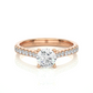 Classic Pavé Moissanite Lab Diamond Vermeil Engagement Ring