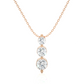 Three Stone Round Lab Diamond Pendant Necklace