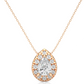 Pear Cut Lab Diamond Halo Pendant Necklace